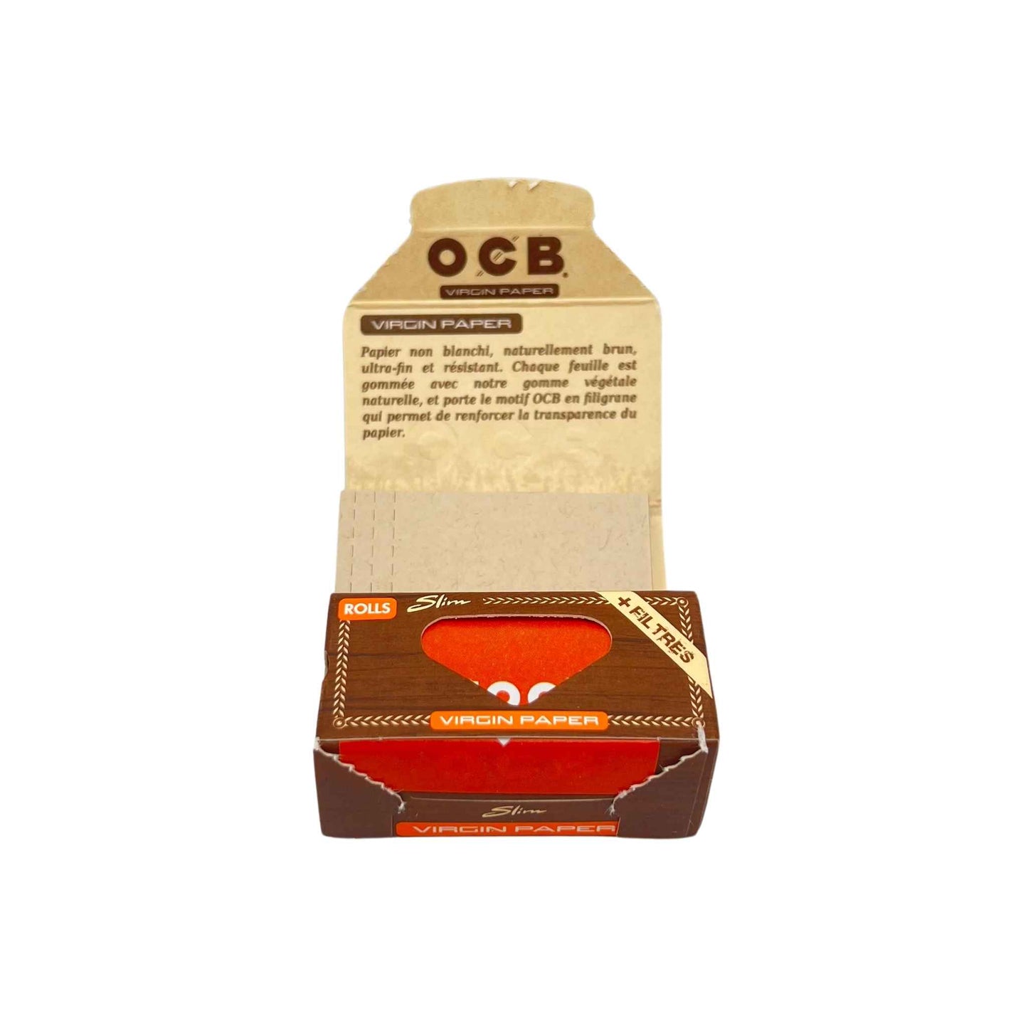 Papier à rouler rolls slim avec cartons - OCB Virgin (image 3)