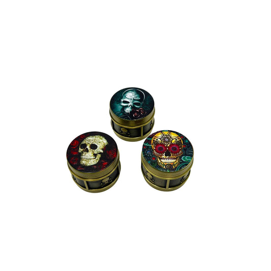 Grinder 3 parties gold skull 39mm (image 1)