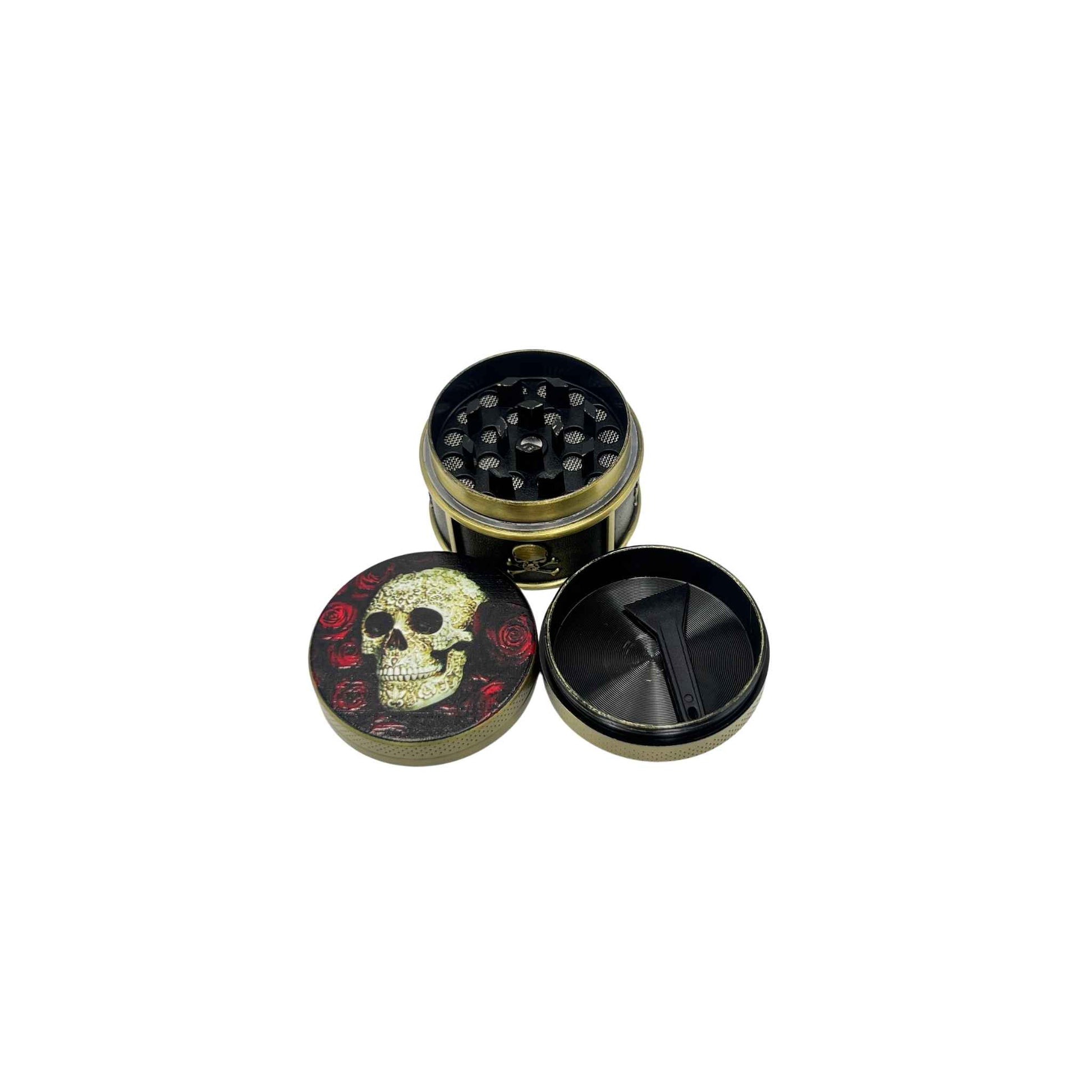 Grinder 3 parties gold skull 39mm (image 3)